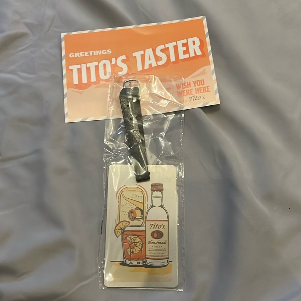 NEW Tito’s vodka luggage tag